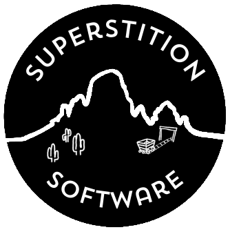 Superstition Software round mountain outline logo